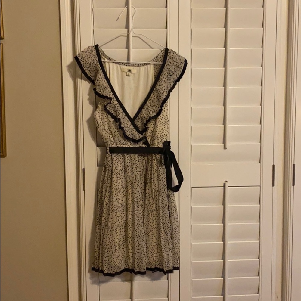Beige & Black Polka Dot Dress